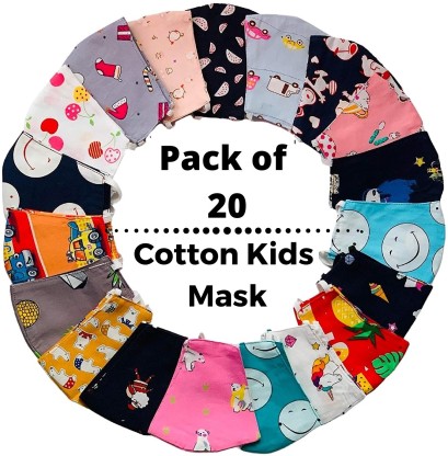 100% Organic Cotton 2x Layers Soft Fabric Unisex For Kids Children Kid Face Mask Reusable Kids Masks Washable 