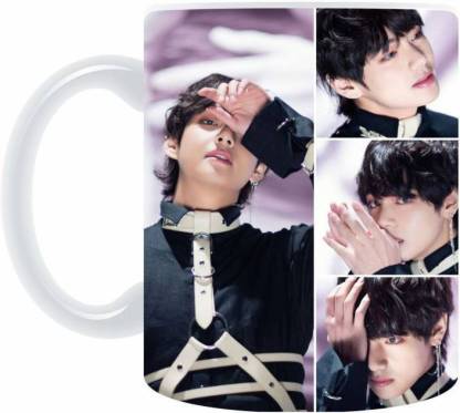 Mm9E Bts Fake Love V Kim Taehyung Collage, Bts Korean Singer Collage ,  Bangtan Sonyeondan , Printed Gift For Friends Ceramic Coffee Mug Price In  India - Buy Mm9E Bts Fake Love