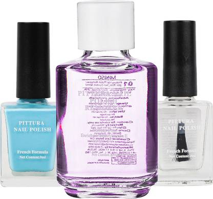MINISO Pittura Nail Polish for Women Long Lasting Nail Paint and Nail Remover Combo (08Light Blue+38Transparent+03 Purpe Nail Remover) 08Light Blue+38Transparent+03 Purpe Nail Remover - Price in India, Buy MINISO Pittura Nail MINISO Pittura Nail Polish for Women Long Lasting Nail Paint and Nail Remover Combo (08Light Blue+38Transparent+03 Purpe Nail Remover) 08Light Blue+38Transparent+03 Purpe Nail Remover - Price in India, Buy MINISO Pittura Nail