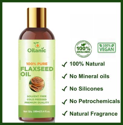 Oilanic 100% Pure & Natural Flaxseed Oil( 100 ml) Hair Oil