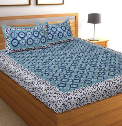 double cotton bed sheet 280 TC Cotton King Printed Fitted (Elastic) Bedsheet  - Buy double cotton bed sheet 280 TC Cotton King Printed Fitted (Elastic)  Bedsheet Online at Best Price in India 