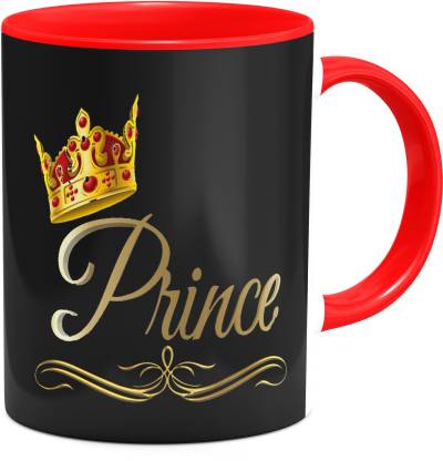 Fashion Flex 3 TONE RED MUG WITH BLACK BACKGROUND PRINCE GOLD FONT PRINT  ceramic coffee/TEA mug Ceramic Coffee Mug Price in India - Buy Fashion Flex  3 TONE RED MUG WITH BLACK