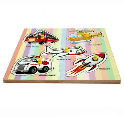 Haulsale Wooden Puzzles - Premium Cartoon Transport Puzzle (Train, Ship, Aeroplane, Car, Van) Multicolor - Size 9 Haulsale Wooden Puzzles - Premium Cartoon Transport Puzzle (Train, Ship, Aeroplane, Car, Van) Multicolor - Size 9