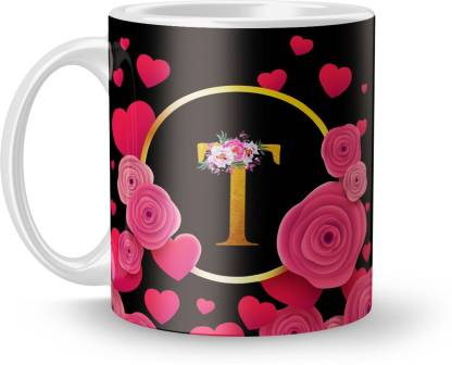 Radheshrakhi Letter T Pink Floral Background Design Printed. Ceramic Coffee  Mug Price in India - Buy Radheshrakhi Letter T Pink Floral Background Design  Printed. Ceramic Coffee Mug online at 