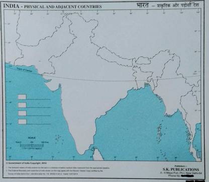 India Physical Map For Practice Physical Map Practice 100 Pcs Paper Print - Educational Posters In India -  Buy Art, Film, Design, Movie, Music, Nature And Educational  Paintings/Wallpapers At Flipkart.com