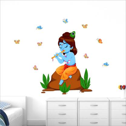 StickMe Lord Krishna With Flute - Cute Baby Krishna Wall Sticker-SM889  Price in India - Buy StickMe Lord Krishna With Flute - Cute Baby Krishna  Wall Sticker-SM889 online at 