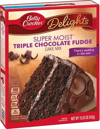 General Mills Betty Crocker Super Moist Triple Chocolate Fudge Cake Mix 432g 432 G Price In India Buy General Mills Betty Crocker Super Moist Triple Chocolate Fudge Cake Mix