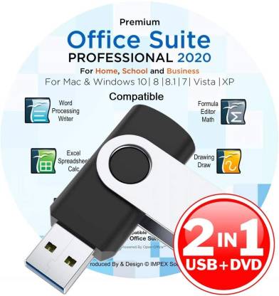 COMPATIBLE Office Suite 2020 Professional Edition 16 GB USB compatibles  with Microsoft Word and Excel for Windows 10-8-7-Vista-XP Mac OS X -  COMPATIBLE : 