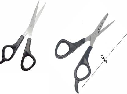 | Unikkus Set of 2 Barber scissors (1 Hair thinner+1 Normal hair cutting), Size 6 Inch Scissors - Barber Scissors | Unikkus Set of 2 Barber scissors (1 Hair thinner+1 Normal hair cutting), Size 6 Inch Scissors - Barber Scissors