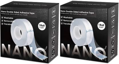 Wovas Nano Double Sided Tape Heavy Duty Multipurpose Removable Traceless Mounting Adhesive Tape For Walls Washable