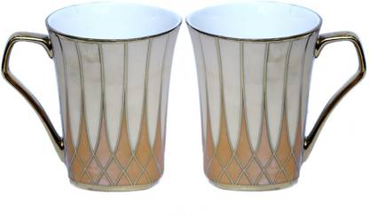 Kva Gold Plated Milk Big Size Cup 300 Ml Capacity Full Carpet Made Of Fine Bone