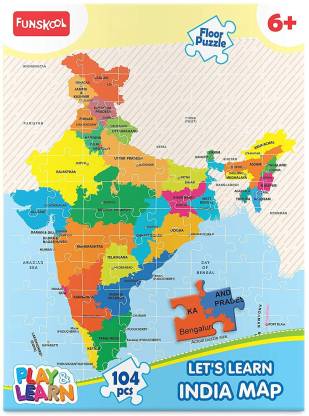 FUNSKOOL India Map Puzzles Learning Game - India Map Puzzles Learning ...