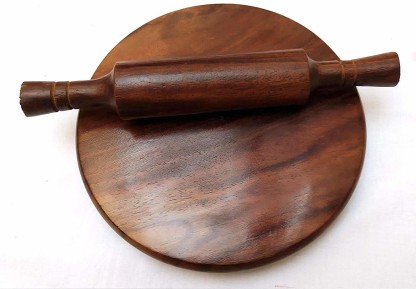 Rustic Wooden Chapati Roller Authentic Rolling Pin India Cookery Kitchen Gift 