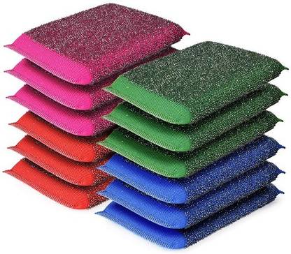 Wovas Dish Wash Sponge Multi Use Non Scratch Heavy Duty Scrub For Dishwashing Kitchen Sponge For Hard Surface Tools Pack Of 12 Scrub Sponge Price In India Buy Wovas Dish Wash Sponge Multi Use