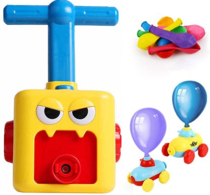 Enfants Inertia Ballon Voiture Jouet,Inertielle Puissance Ballon Voiture,Balloon Car Toy,Power Voiture de Lancement propulsée avec 6 Ballons,Educational Science DIY Toy pour Les Enfants 