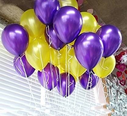 Flipkart Com Super Easy Solid Purple And Yellow Balloons For Decorations Color Themed Party Weddings Baby Shower Birthday Parties Balloon Balloon Balloon
