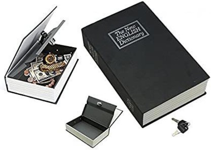 Resistant Disguised Steel Book Safe Home Security Cash Box Lock Includes 2 Keys M Size Eiffel Tower 