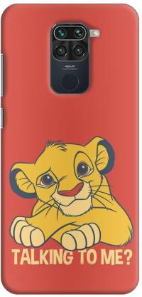 NDCOM Back Cover for Redmi Note 9 Cute Simbha With Text Talking To Me Printed