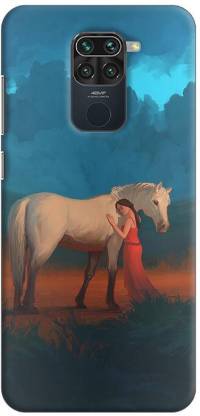 NDCOM Back Cover for Redmi Note 9 Beautiful Canvas Of Horse & Girl Printed