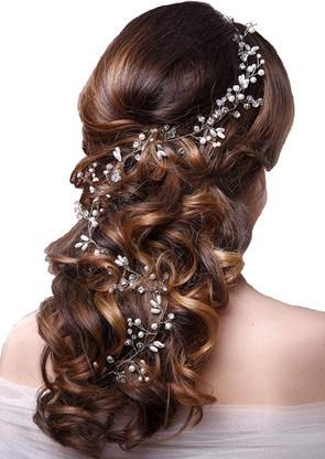 Rubela Golden Fashion Hand made Headdress (50 cm) Crown Pearl Floral Hair Accessories Crystals Wedding Headband, Hair Vine and Headpiece Floral Hair Accessories for Girls and Women Head Band Price in India - Rubela Golden Fashion Hand made Headdress (50 cm) Crown Pearl Floral Hair Accessories Crystals Wedding Headband, Hair Vine and Headpiece Floral Hair Accessories for Girls and Women Head Band Price in India -
