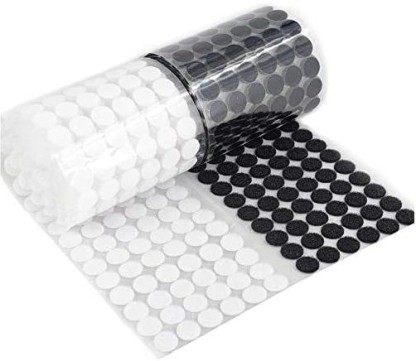 500Pairs Kimiyoo 1000pcs 3/4 Inch Sticky Back Coins Hook and Loop Self Adhesive Dots Tapes Black and White 