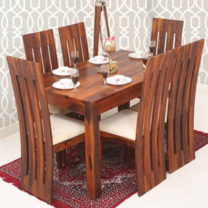 Chairs Solid Wood 6 Seater Dining Set, Solid Wood Dining Table And 6 Chairs