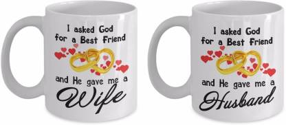 VASTRAM Husband & Wife cofee Gift Ceramic Coffee Mug