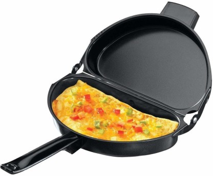 Omelette Pan Akozon Sartén antiadherente plegable de doble cara Omelette Egg Breakfast Maker Utensilios de cocina portátiles 