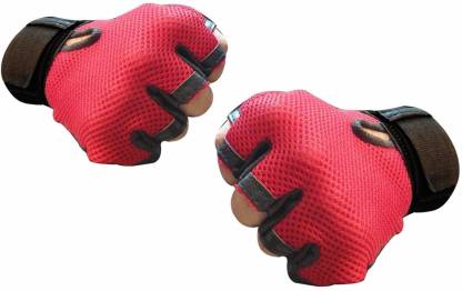 GymWar Leahter and netted half finger Gym & Fitness Gloves Gym & Fitness Gloves
