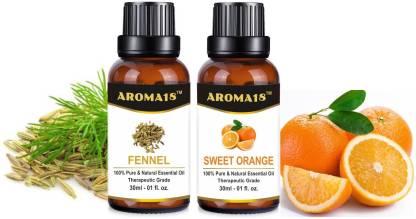 Aroma18 Fennel Oil, Sweet Orange Essential Oil Combo Pack of 2 x 30 ml