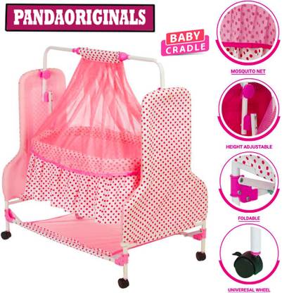 Pandaoriginals Best Pink Baby Cradle Premium Best In Segment For Baby With Mosquito Net Baby