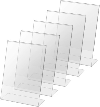 Clear Plastic Plexi Glass Frames For Photos Stores Restaurant Schools Wedding Events 12 Pack 2 Piece Design For Flyer And Menu Holder 8.5 X 11 Acrylic Sign Holder Portrait Secure Padded Shipment