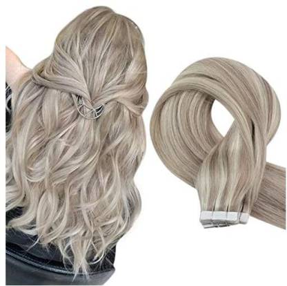 Sunny Hair Sunny Blonde Extensions Tape In Human Blonde Highlight Tape In  Extensions 20 Dirty Blonde Highlighted 6 Hair Extension Price in India -  Buy Sunny Hair Sunny Blonde Extensions Tape In