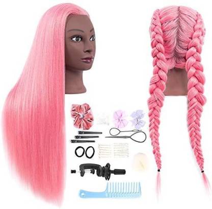 HAIREALM 26 Mannequin Head Styling Training Head Manikin Cosmetology Doll  Head Synthetic Fiber (Table Clamp Stand Inclu Hair Extension Price in India  - Buy HAIREALM 26 Mannequin Head Styling Training Head Manikin