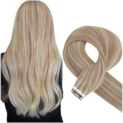 Sunny Hair Sunny Tape Extensions 18Inch 18 Dark Ash Blonde Highlight 613  Bleach Blonde Tape In Extensions Human Tape In Hair Extension Price in  India - Buy Sunny Hair Sunny Tape Extensions