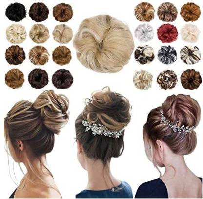 Qunlinta Messy Bun Piece Thick Updo Scrunchies Extensions Ponytail  Accessories Ash Blonde Mix Bleach Blonde Hair Extension Price in India -  Buy Qunlinta Messy Bun Piece Thick Updo Scrunchies Extensions Ponytail  Accessories