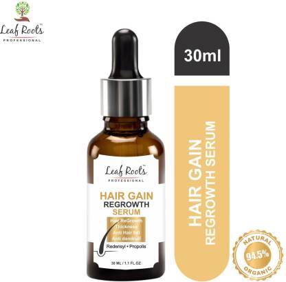 leaf roots PROFESSIONAL HAIR GAIN REGROWTH SERUM FOR HAIR REGROWTH|THICKNESS|ANTI  HAIR FALL|ANTI DANDRUFF|WITH REDENSYL & PROPOLIS,ALL HAIR TYPES,30ML - Price  in India, Buy leaf roots PROFESSIONAL HAIR GAIN REGROWTH SERUM FOR HAIR