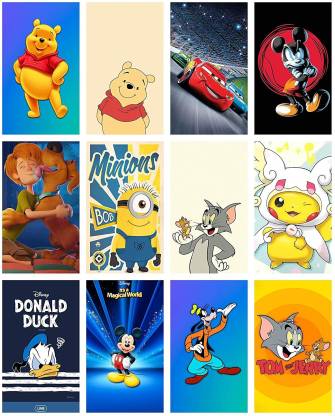 Set of 12 Cartoon Wall Posters 250 GSM Kids Room Posters(Size_12x18  inch,Multicolor,250 GSM Thick Paper) Paper Print - Animation & Cartoons  posters in India - Buy art, film, design, movie, music, nature