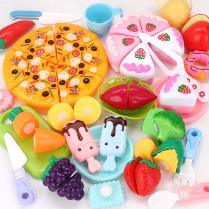 13pcs Funny Kids Plastic Pizza Cola Ice Cream Food Kitchen Role Play Toy Ho K3K6 
