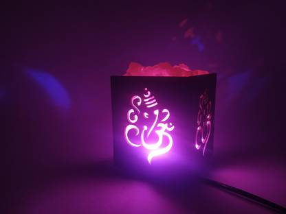 Stylewell Natural Himalyan Rock Salt Multicolor Led Light Om-Ganesha Lamp (Size:10cm) Air Purifier as Stylewell Natural Himalyan Rock Salt Multicolor Led Light Om-Ganesha Lamp (Size:10cm) Air Purifier as