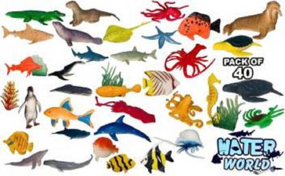 Sai 33 Mart Realistic Under The Sea Life Figure Ocean Animals Plastic Pool  Toys Set (40 Pack) for Party Favor Supplies - Display Model Play Set  Realistic Deep Sea Animal Figures -