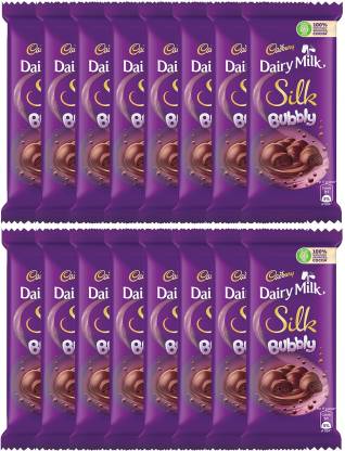 Cadbury Dairy Milk Silk Bubbly Chocolate Bar 50g A Pack Of 16 Bars 16 X 50 G Bars Price In India Buy Cadbury Dairy Milk Silk Bubbly Chocolate Bar 50g A