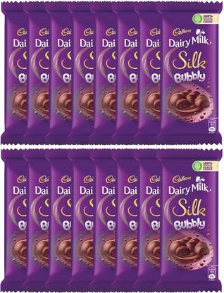 Cadbury Dairy Milk Silk Bubbly Chocolate Bar 50g A Pack Of 16 Bars 16 X 50 G Bars Price In India Buy Cadbury Dairy Milk Silk Bubbly Chocolate Bar 50g A