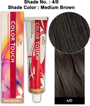 Wella Professionals Color Touch Semi-Permanent Ammonia Free Hair Color -  4/0 , Medium Brown - Price in India, Buy Wella Professionals Color Touch  Semi-Permanent Ammonia Free Hair Color - 4/0 , Medium