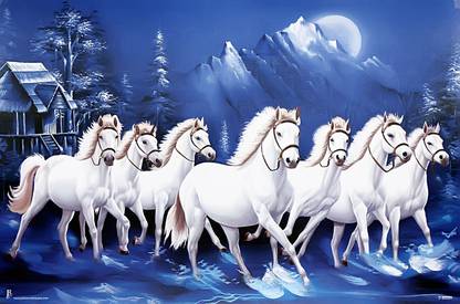 Vastu 7 Running Horse tusker Printed Fine Art Print - Religious posters in India - Buy art, film, design, movie, music, nature and educational paintings/wallpapers at Vastu 7 Running Horse tusker Printed Fine Art Print - Religious posters in India - Buy art, film, design, movie, music, nature and educational paintings/wallpapers at