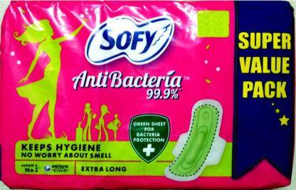 SOFY Antibecteria Extra Long (54 Pads) Super Value Pack Sanitary Pad (Pack of 54) Sanitary Pad
