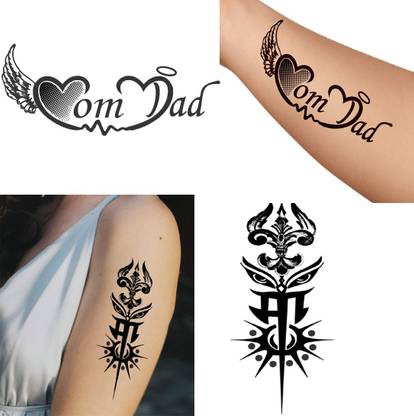 Ordershock Mom Dad Heart with Maa Trishul Tattoo Combo Tattoo Men and Women  Waterproof Temporary Body Tattoo - Price in India, Buy Ordershock Mom Dad  Heart with Maa Trishul Tattoo Combo Tattoo