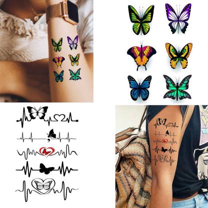 Ordershock Butterfly with Heart Combo Tattoo Men and Women Waterproof  Temporary Body Tattoo - Price in India, Buy Ordershock Butterfly with Heart  Combo Tattoo Men and Women Waterproof Temporary Body Tattoo Online