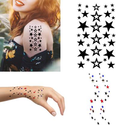 Ordershock Star with Color Star Combo Tattoo Men and Women Temporary Body  Tattoo - Price in India, Buy Ordershock Star with Color Star Combo Tattoo  Men and Women Temporary Body Tattoo Online