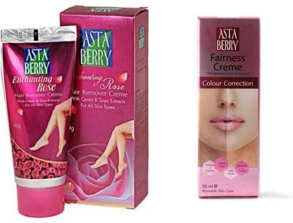 ASTABERRY Rose hair removal cream 60gm with fairness cream 50gm Price in  India - Buy ASTABERRY Rose hair removal cream 60gm with fairness cream 50gm  online at 